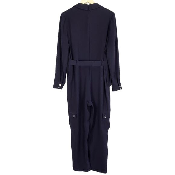 Ted Baker Flan Belted Long Sleeve Utility Romper Jumpsuit Navy Blue, Size 8 - Picture 6 of 11